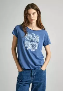 Футболка с принтом JURY Pepe Jeans, цвет sea blue
