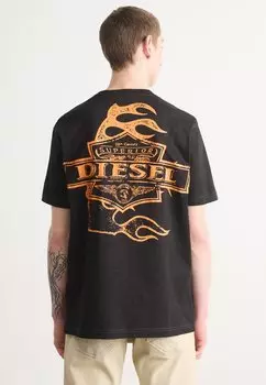 Футболка с принтом JUST Diesel, черный