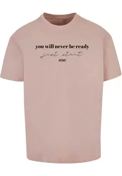Футболка с принтом JUST START HEAVY Merchcode, цвет Rose Gold-Coloured