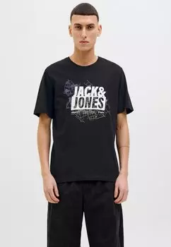 Футболка с принтом JWHMAP Jack & Jones, черный
