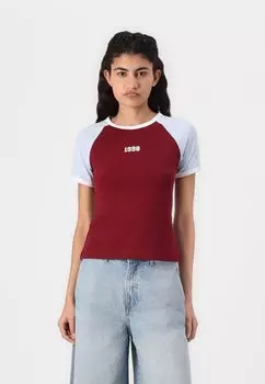 Футболка с принтом JXGIGI CONTRAST TEE JJXX, темно-красный