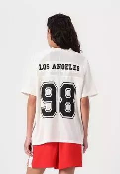 Футболка с принтом JXZOLA MESH V NECK TEE JJXX, слоновая кость