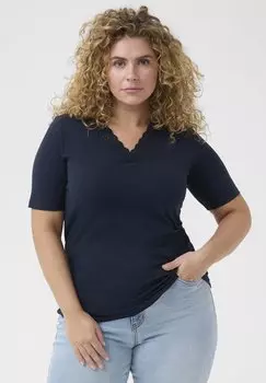 Футболка с принтом Kaffe Curve, темно-синий