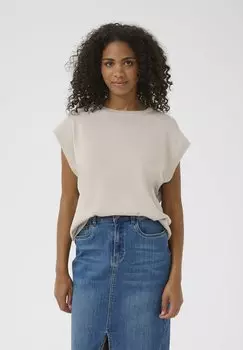 Футболка с принтом Kaffe, песочный