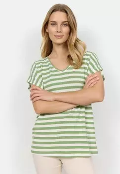 Футболка с принтом KAIZA 3 Soyaconcept, цвет green combi