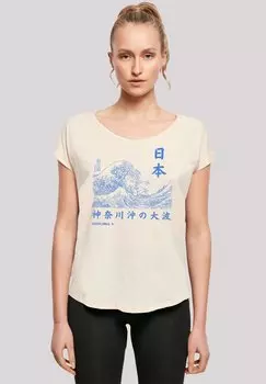 Футболка с принтом KANAGAWA WELLE JAPAN COLOR F4NT4STIC, песочный