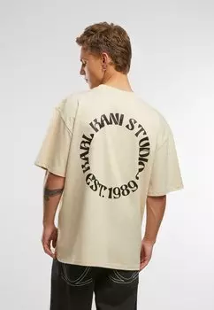 Футболка с принтом Karl Kani, бежевый