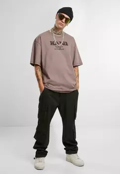 Футболка с принтом Karl Kani, серо-коричневый