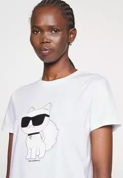 Футболка с принтом KARL LAGERFELD, белый