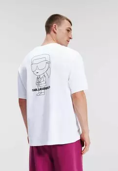 Футболка с принтом KARL LAGERFELD, белый