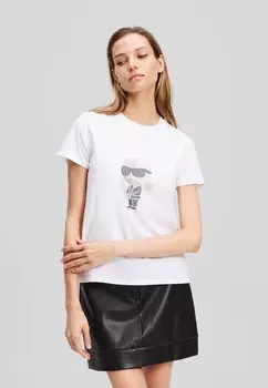 Футболка с принтом KARL LAGERFELD, белый