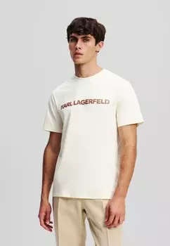 Футболка с принтом KARL LAGERFELD, бежевый