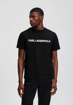 Футболка с принтом KARL LAGERFELD, черный