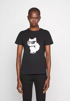 Футболка с принтом KARL LAGERFELD, черный