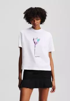 Футболка с принтом KARL LAGERFELD JEANS, белый