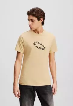 Футболка с принтом KARL LAGERFELD JEANS, бежевый