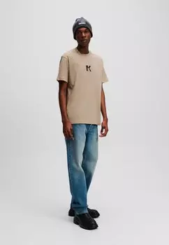 Футболка с принтом Karl Lagerfeld Jeans, бежевый