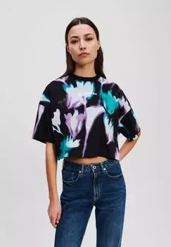 Футболка с принтом KARL LAGERFELD JEANS, черный