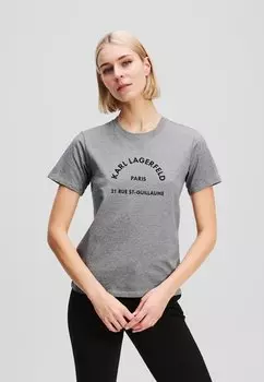 Футболка с принтом KARL LAGERFELD, серый