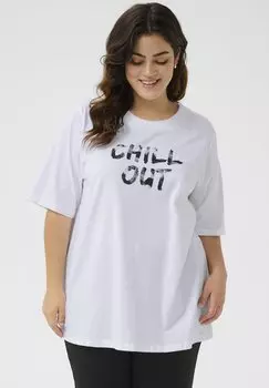 Футболка с принтом KCVIOLA Kaffe Curve, белый