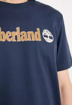 Футболка с принтом KENNEBEC RIVER LINEAR LOGO SHORT SLEEVE Timberland, темно-синий
