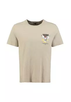 Футболка с принтом Key Largo, бежевый