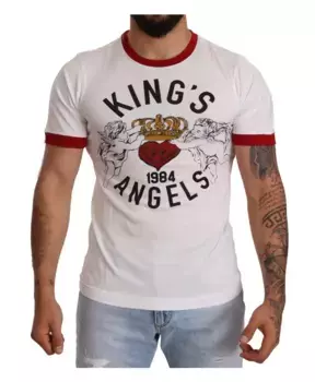 Футболка с принтом Kings Angels Dolce & Gabbana, белый