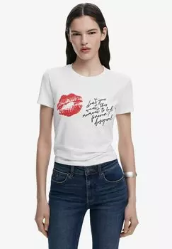 Футболка с принтом KISS Desigual, белый