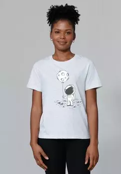 Футболка с принтом KLEINER ASTRONAUT MIT LUFTBALLON watapparel, цвет Mottled Light Grey