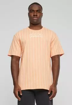 Футболка с принтом Km241-025-2 Small Serif Pinstripe Karl Kani, цвет apricot white