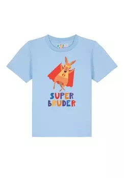 Футболка с принтом KNGURU SUPERBRUDER watapparel, светло-голубой