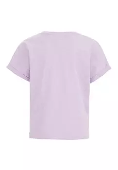 Футболка с принтом Knoopdetail WE Fashion, Футболка с принтом фиолетовая