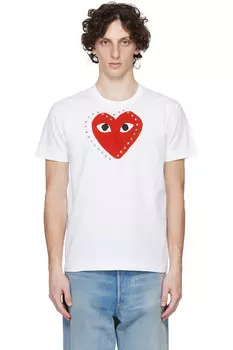 Футболка с принтом "колючка" Comme Des Garons Play, белый