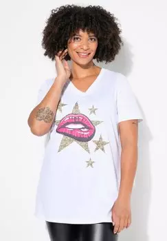 Футболка с принтом KOMFORT FIT LIPPEN-MOTIV ZIERSTEINCHEN Angel of Style, белый