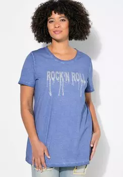 Футболка с принтом KOMFORT FIT ROCK N ROLL Angel of Style, сине-серый