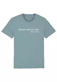 Футболка с принтом KOMM WIE DU BIST. Watapparel, цвет citadel blue