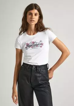 Футболка с принтом KORINA Pepe Jeans, цвет white