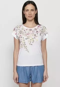 Футболка с принтом Koroshi, бланко белая