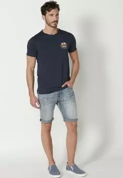 Футболка с принтом Koroshi, темно-синяя