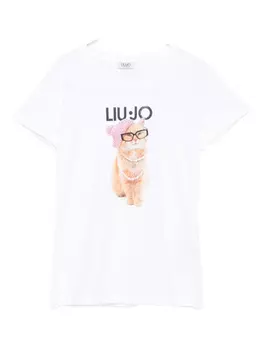 Футболка с принтом кота LIU JO, белый
