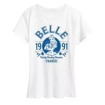 Футболка с принтом «Красавица и чудовище» для женщин, чемпион по чтению Disney, белый