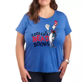 Футболка с принтом "Крутые коты читают книги" Dr Seuss Licensed Character, синий