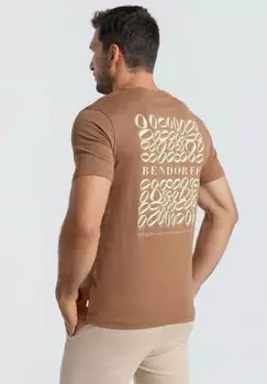 Футболка с принтом KURZARM BENDORFF, коричневый