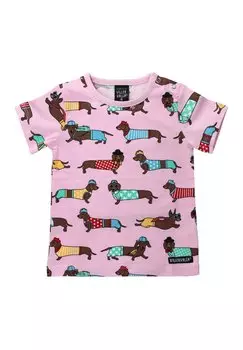 Футболка с принтом KURZARM DACHSHUND Villervalla, цвет himbeere