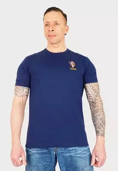 Футболка с принтом KURZARM REITER U.S. Polo Assn., темно-синий