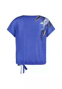 Футболка с принтом KURZARM RUNDHALS LEGERES MIT SAUM-TUNNELZUG Taifun, синий