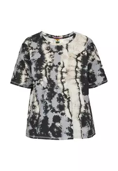 Футболка с принтом KURZES LOOSE FIT QS, светло-серый