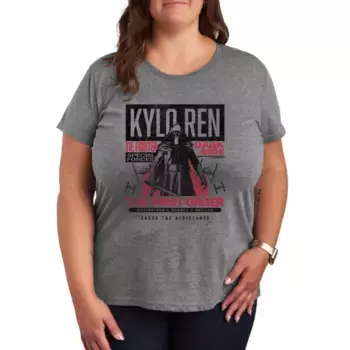 Футболка с принтом Kylo Ren The First Order большого размера Star Wars, серый