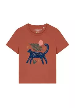Футболка с принтом L watapparel, коричневый