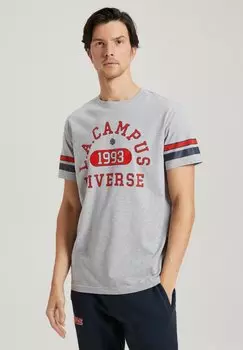 Футболка с принтом LA CAMPUS Diverse, цвет grey melange